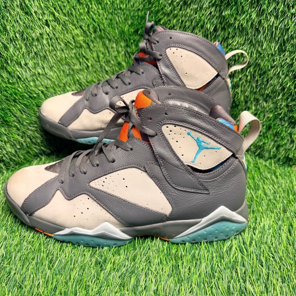 Air Jordan 7 Retro Barcelona Days Dark Grey Wolf Grey 304775-016 Mens Size 12 - Picture 2 of 9